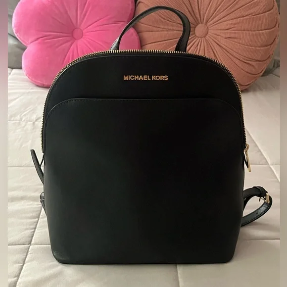 NWT Michael Kors Leather backpack Emmy ?NWT Michael Kors LG Emmy backpack bag Black MK main image 2